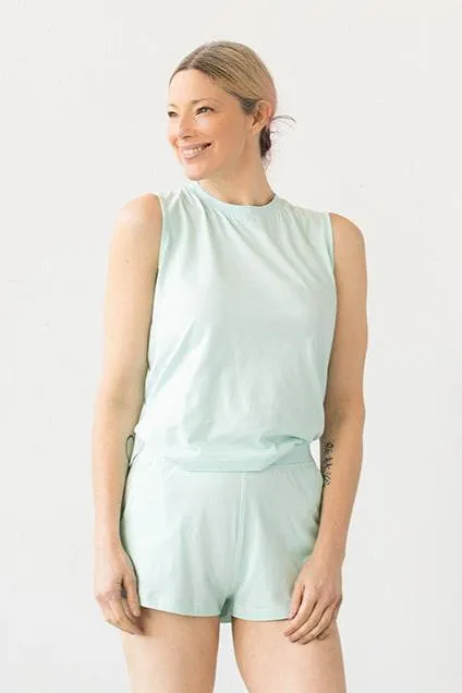 Pima Cotton Muscle Tee in Sea Glass and Indigo sold by Salua Lingerie product image thumbnail 2