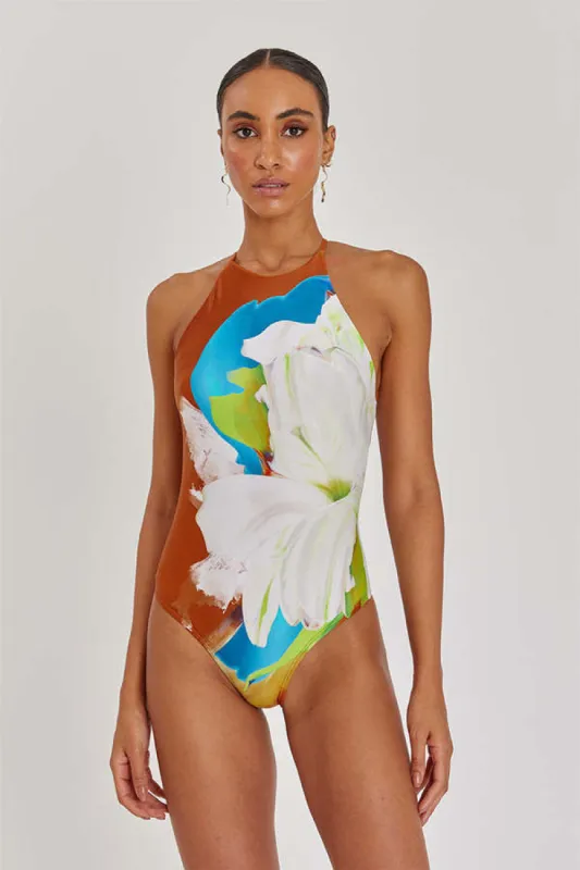Cora Bottom Orange Tree Print by Solid & Striped sold by Salua Lingerie