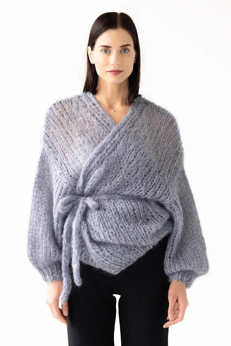 Mohair V-Neck Cardigan Grey Blue by Maiami sold by Salua Lingerie product image thumbnail 3