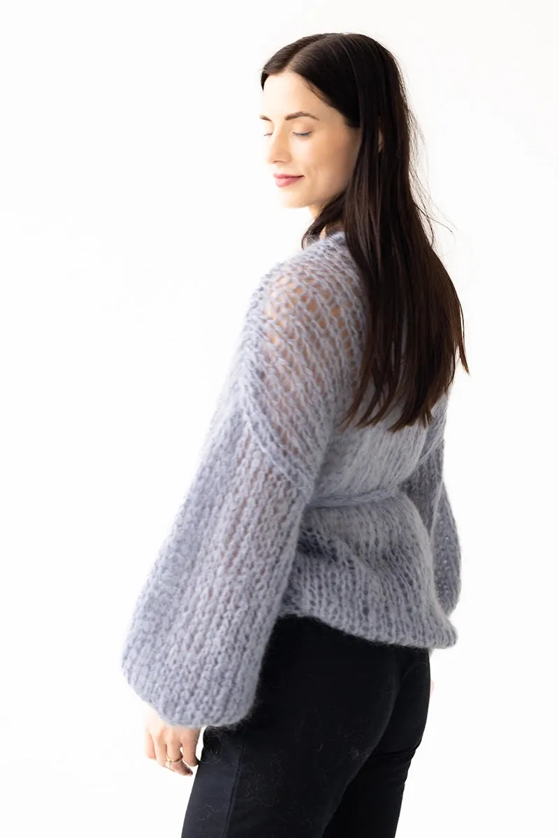 Mohair V-Neck Cardigan Grey Blue by Maiami sold by Salua Lingerie product image thumbnail 4