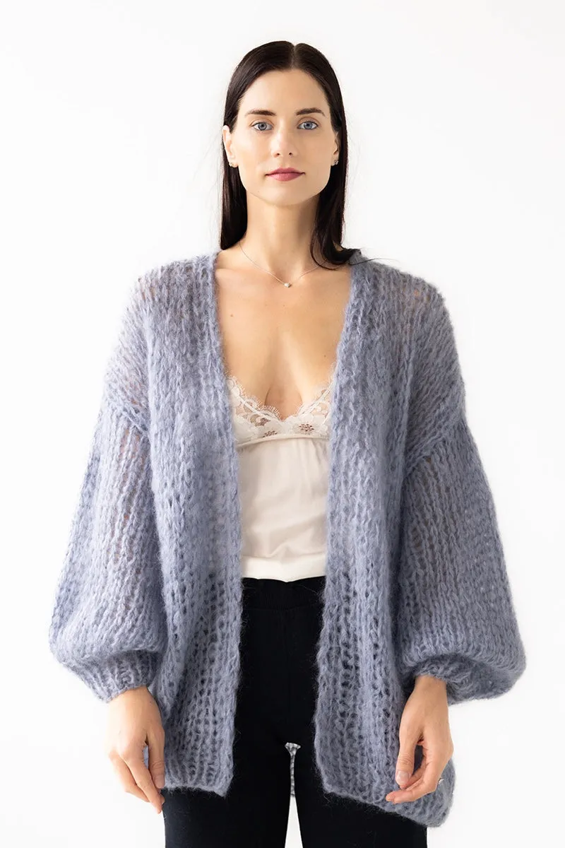 Mohair V-Neck Cardigan Grey Blue by Maiami sold by Salua Lingerie product image thumbnail 2