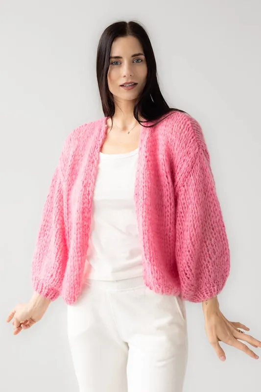Mohair Bomber Cardigan BonBon Pink by Maiami sold by Salua Lingerie