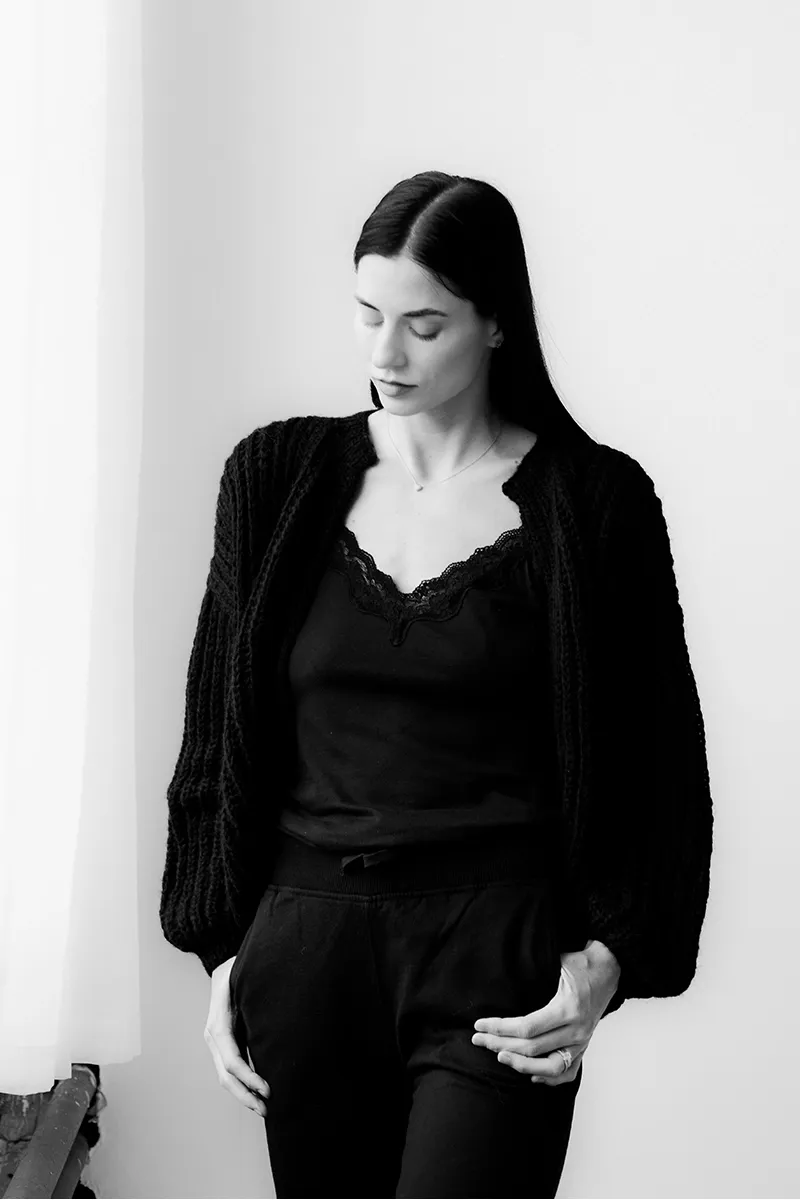 Alpaca Brioche Cardigan Black by Maiami sold by Salua Lingerie product image thumbnail 5