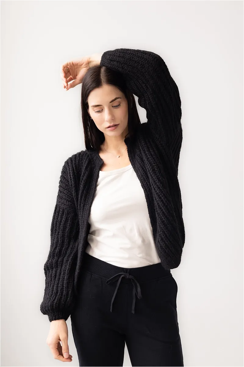 Alpaca Brioche Cardigan Black by Maiami sold by Salua Lingerie product image thumbnail 3