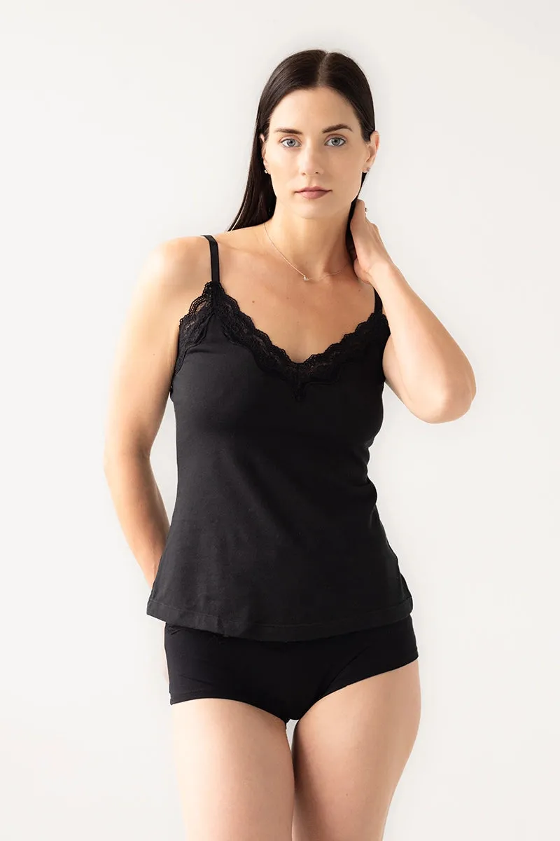 Cotton Camisole with lace trim sold by Salua Lingerie product image thumbnail 4