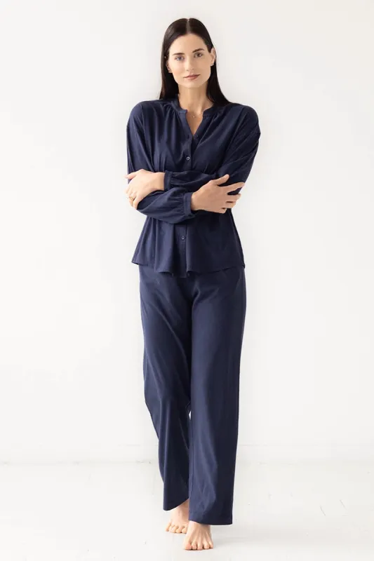 Mandarin Collar Soft Pima Cotton Pajamas sold by Salua Lingerie