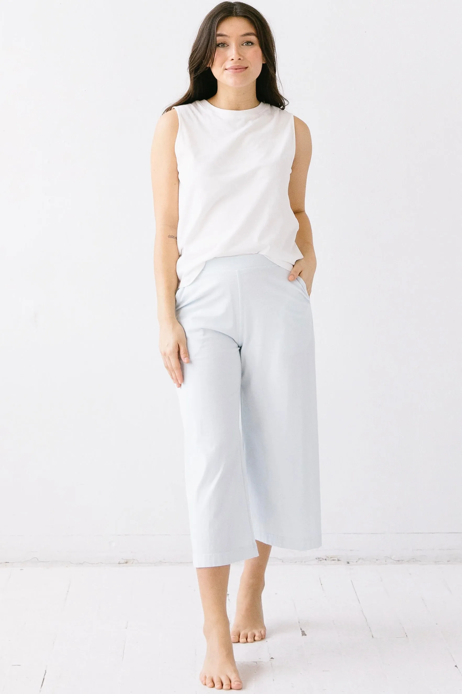Pima Cotton Wide Leg Capris sold by Salua Lingerie