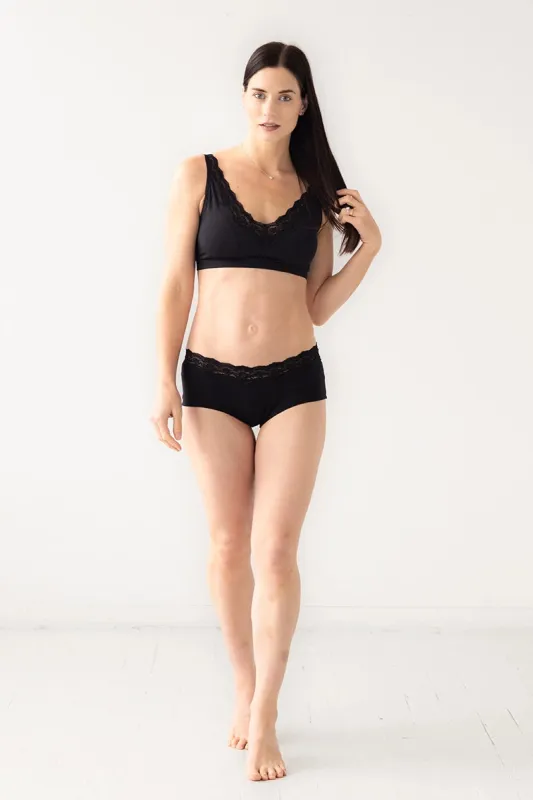 Salua Cotton Bralette with Lace Edge sold by Salua Lingerie