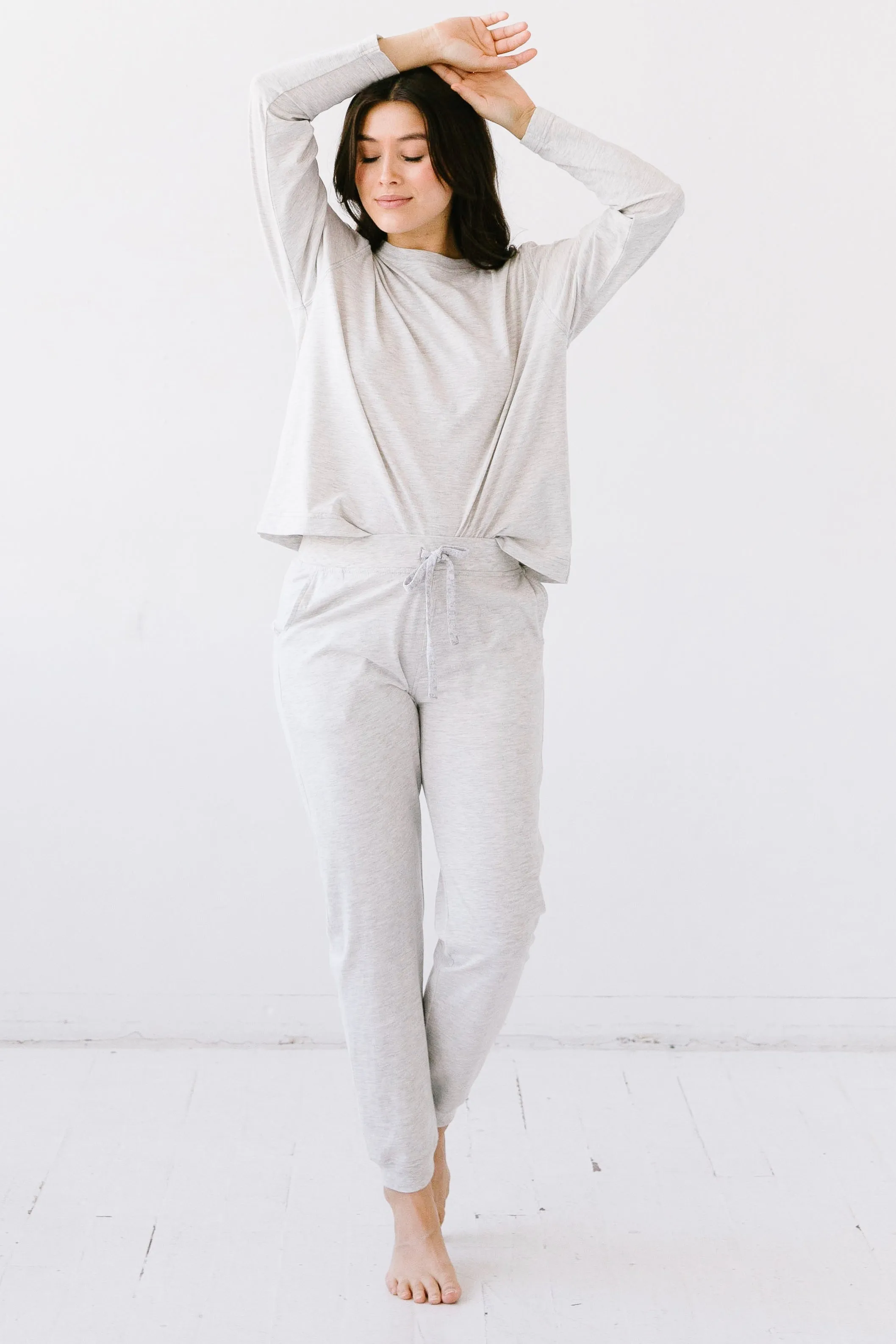 Long Sleeve Tee in Brushed Pima Cotton sold by Salua Lingerie product image thumbnail 2