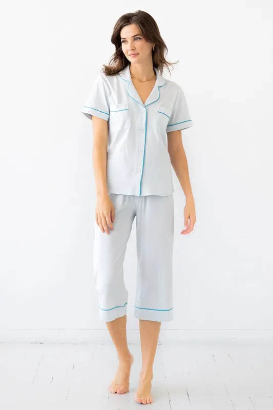 Classic Luxury Capri Pajamas in  Brushed Pima Cotton sold by Salua Lingerie