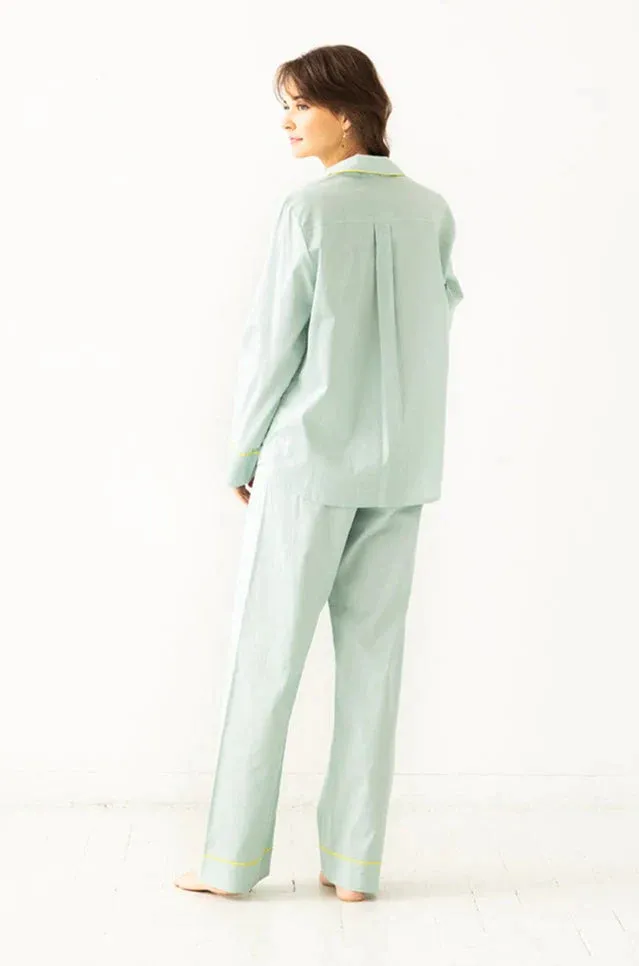 Classic Woven Cotton Pajama Set sold by Salua Lingerie product image thumbnail 2