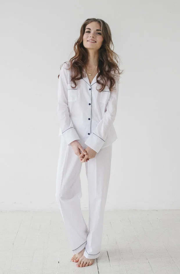 Classic Woven Cotton Pajama Set sold by Salua Lingerie product image thumbnail 4