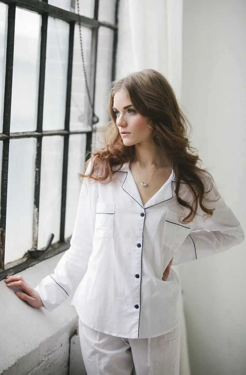 Classic Woven Cotton Pajama Set sold by Salua Lingerie product image thumbnail 3