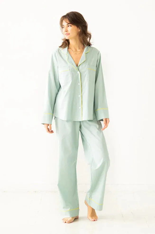 Classic Woven Cotton Pajama Set sold by Salua Lingerie