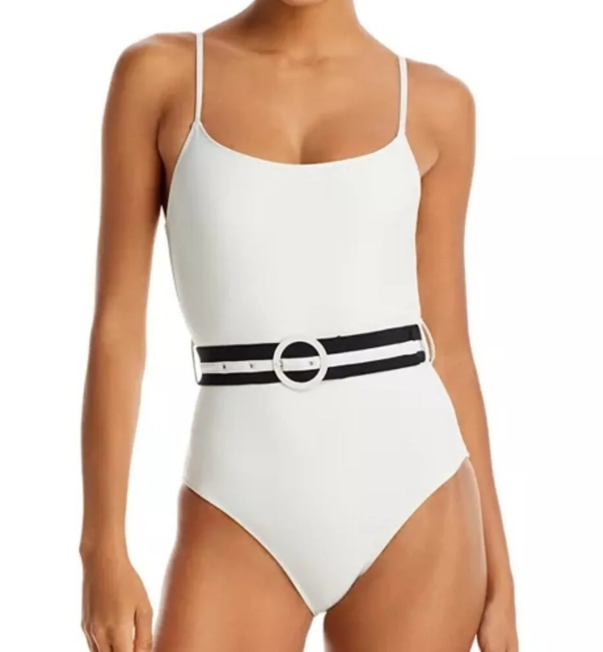 The Nina Belt One Piece Cream sold by Salua Lingerie