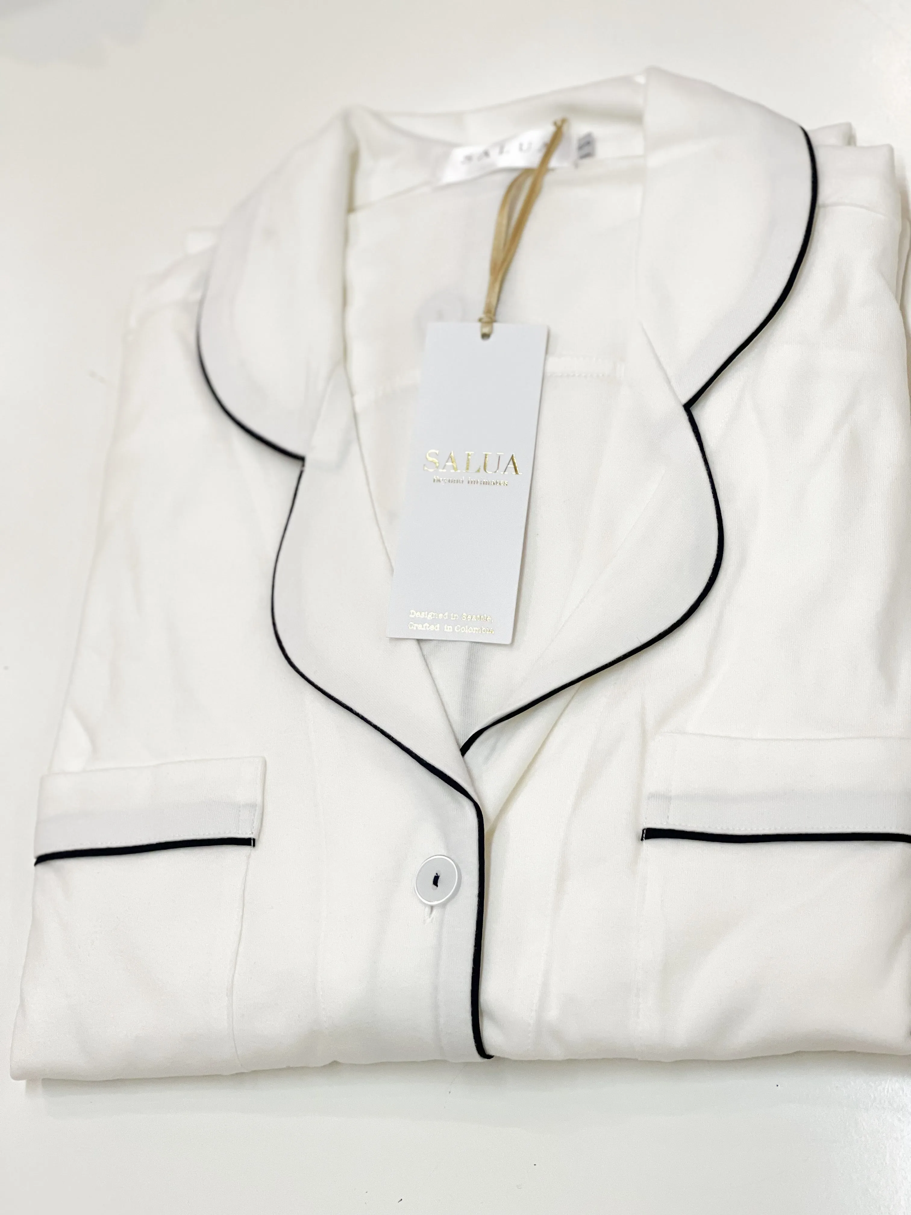 Long Luxury Sleep Shirt in Brushed Pima Cotton -NEW Colors sold by Salua Lingerie product image thumbnail 2