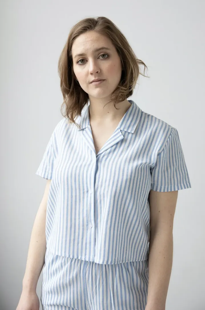 Cropped Button Down-High Waisted Striped Shorties sold by Salua Lingerie product image thumbnail 3