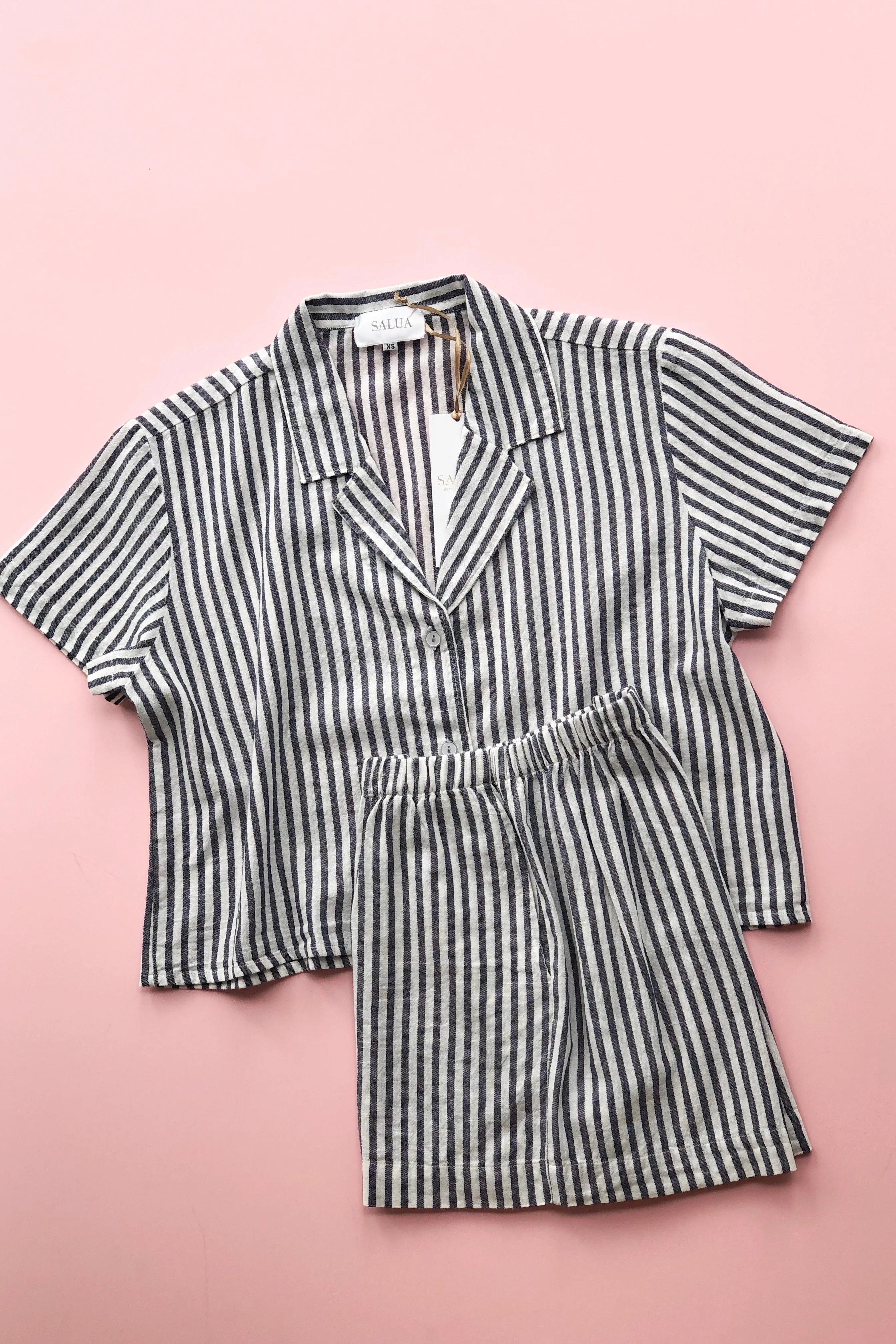 Cropped Button Down-High Waisted Striped Shorties sold by Salua Lingerie product image thumbnail 5