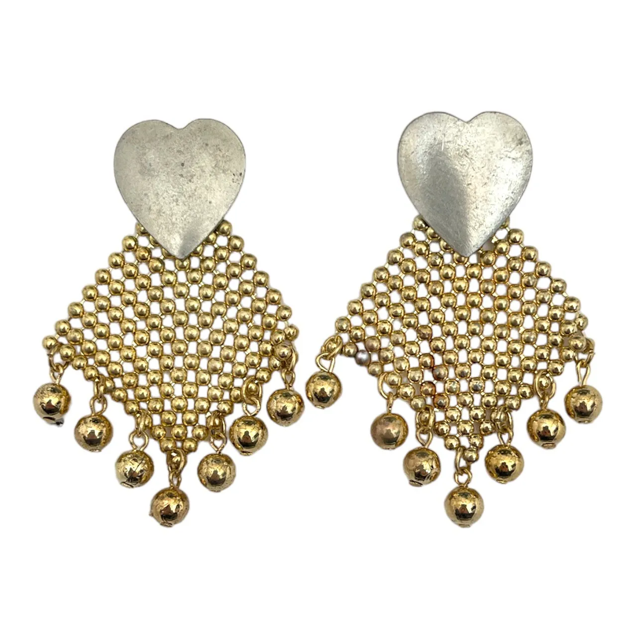 Vintage Mesh Heart Earrings sold by The Sage Vintage