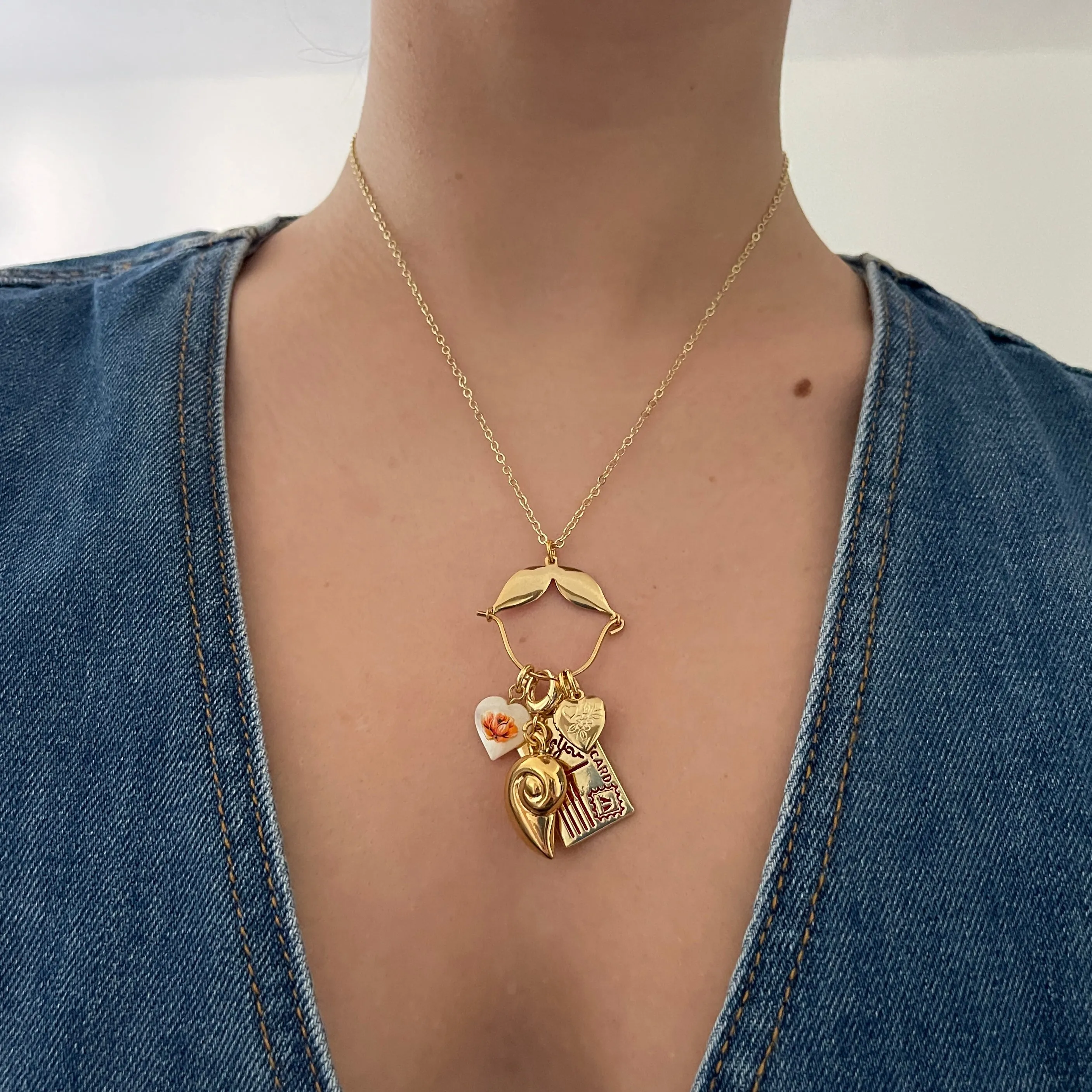 Make Your Own Necklace Base W/ Hinged Charm Opener sold by The Sage Vintage product image thumbnail 2