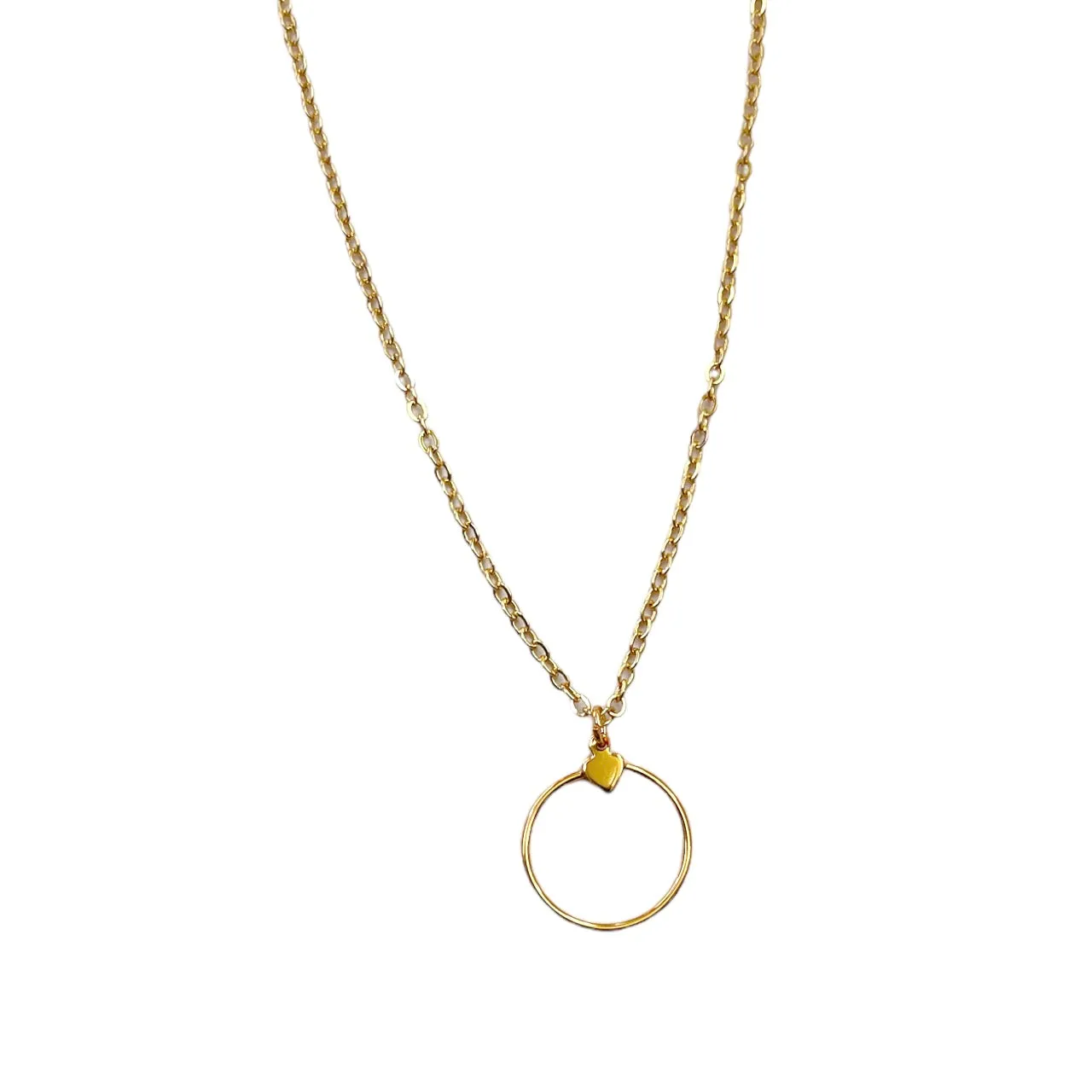 Make Your Own Necklace Base W/ Gold Small Charm Holder: Heart sold by The Sage Vintage