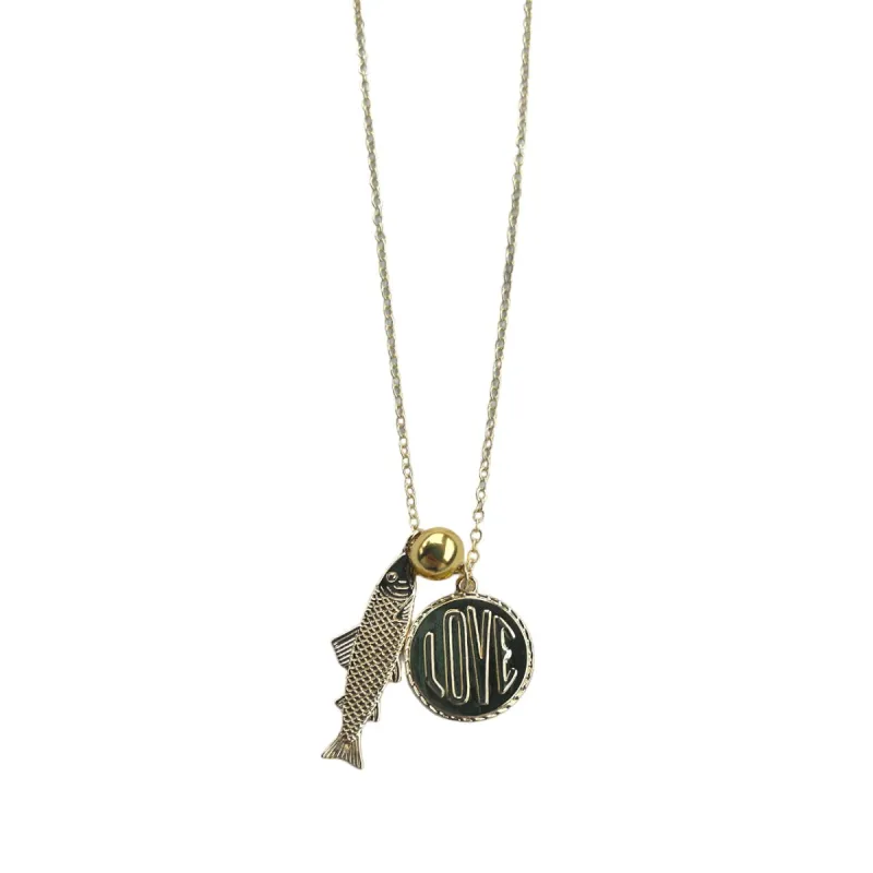 Gold Lovefish Necklace sold by The Sage Vintage