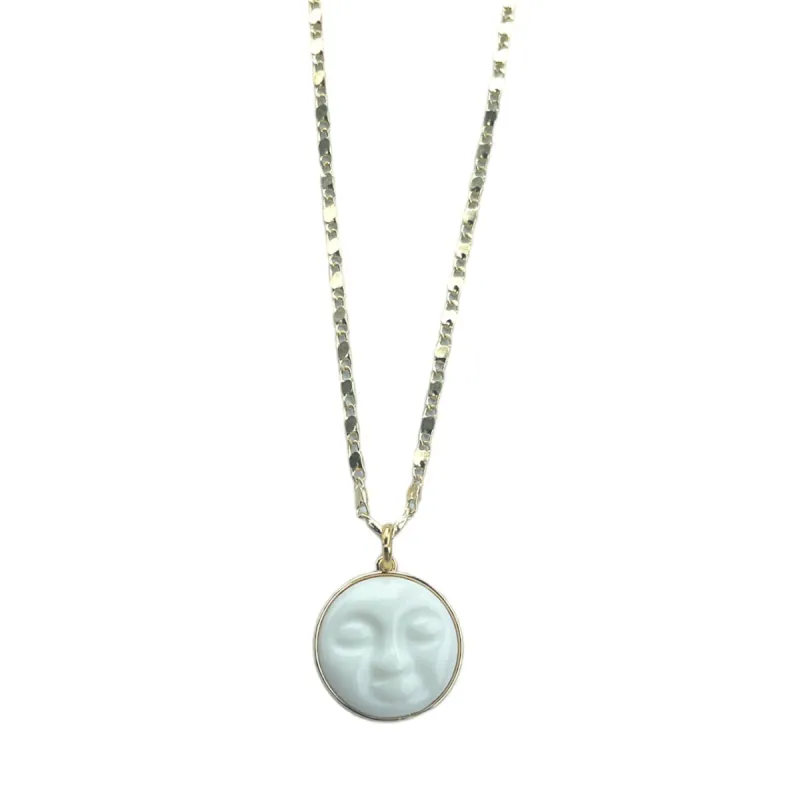 Gold Moon Face Necklace sold by The Sage Vintage
