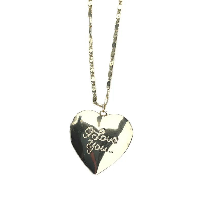 Gold ILY Locket Necklace sold by The Sage Vintage