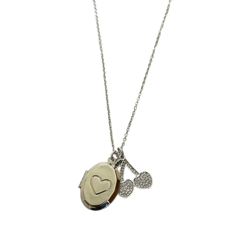 Cherry Heart Locket Necklace sold by The Sage Vintage
