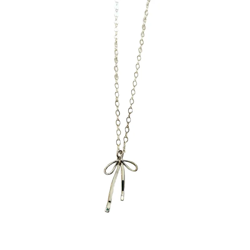Silver Bow Necklace sold by The Sage Vintage