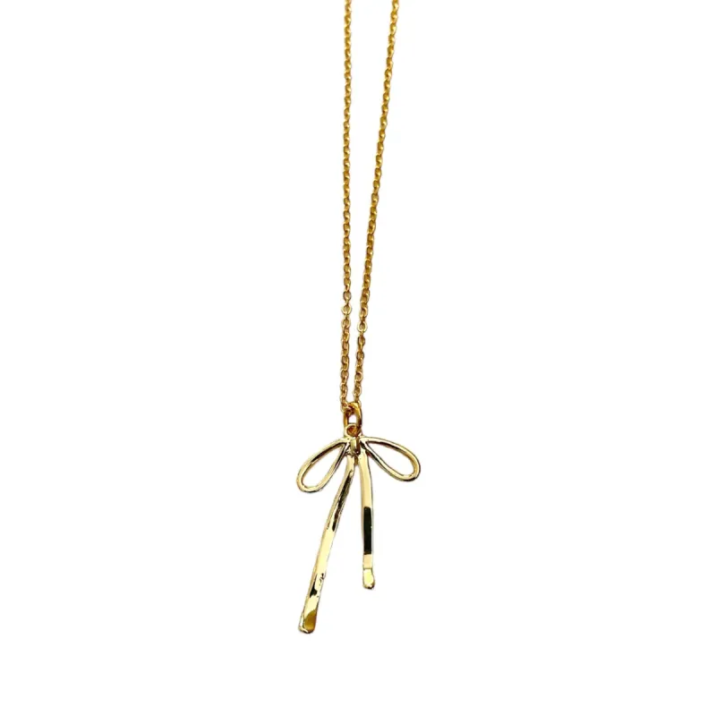 Gold Bow Necklace sold by The Sage Vintage