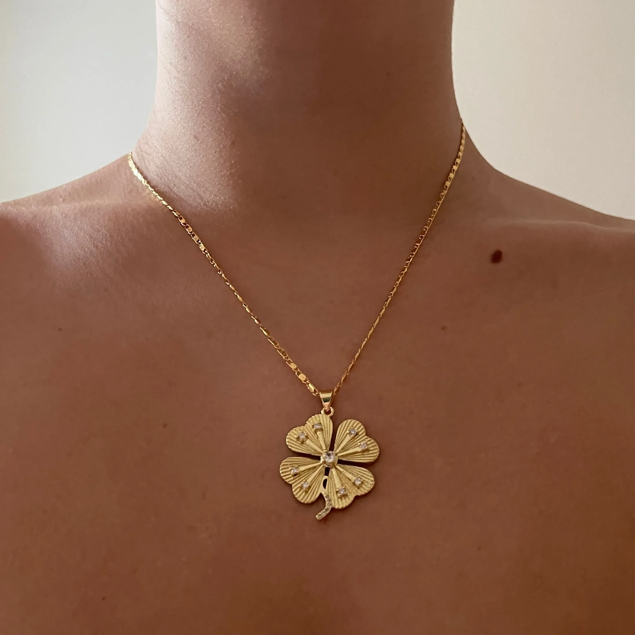 Lucky Clover Necklace sold by The Sage Vintage