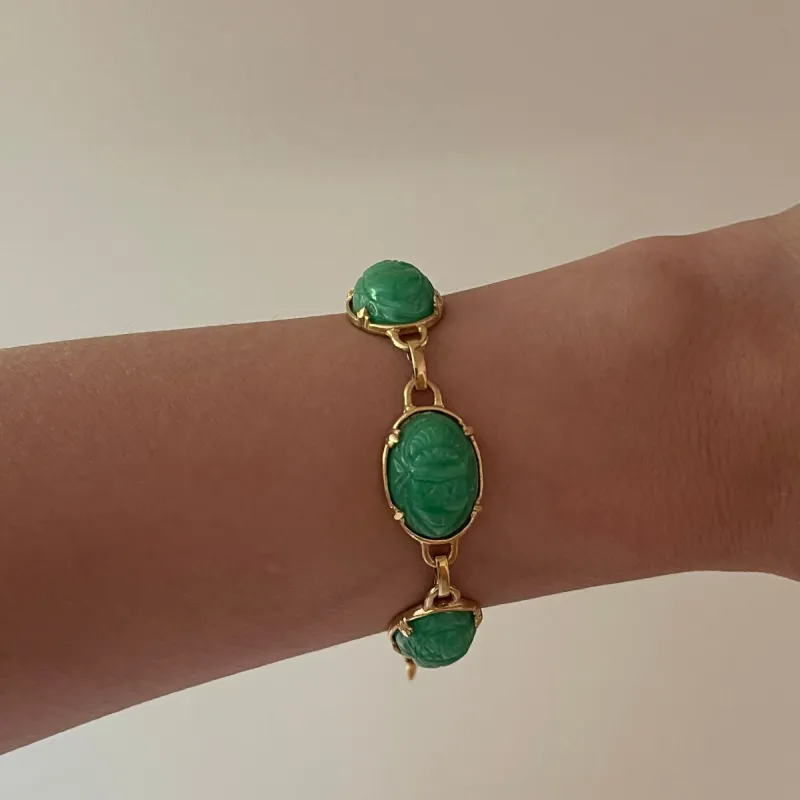 Deadstock Gold Plated Scarab Bracelet sold by The Sage Vintage