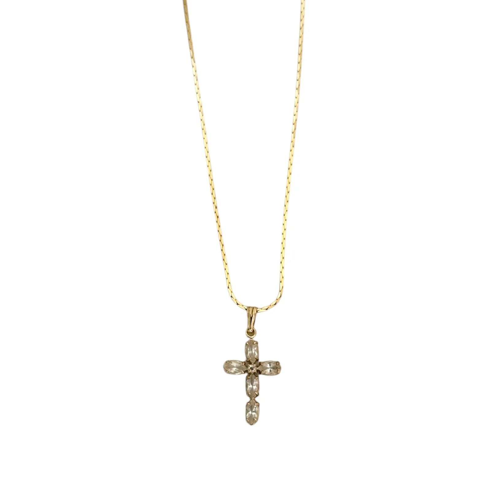 Deadstock CZ Cross Necklace sold by The Sage Vintage