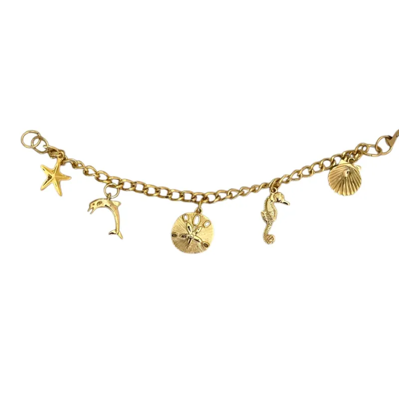 Seashell Dainty Charm Bracelet - Deadstock sold by The Sage Vintage