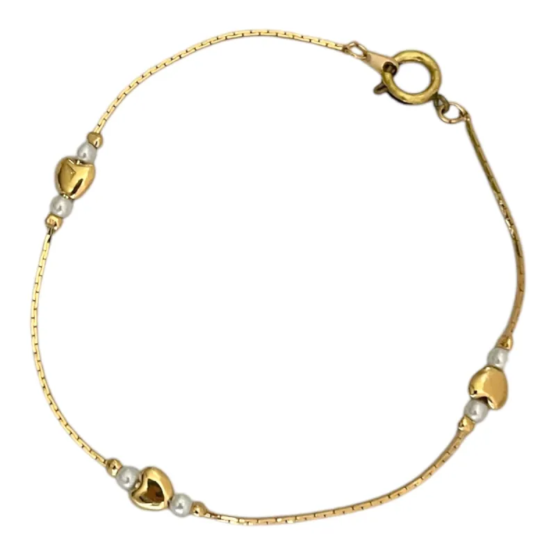 Heart + Pearl Anklet - Deadstock sold by The Sage Vintage