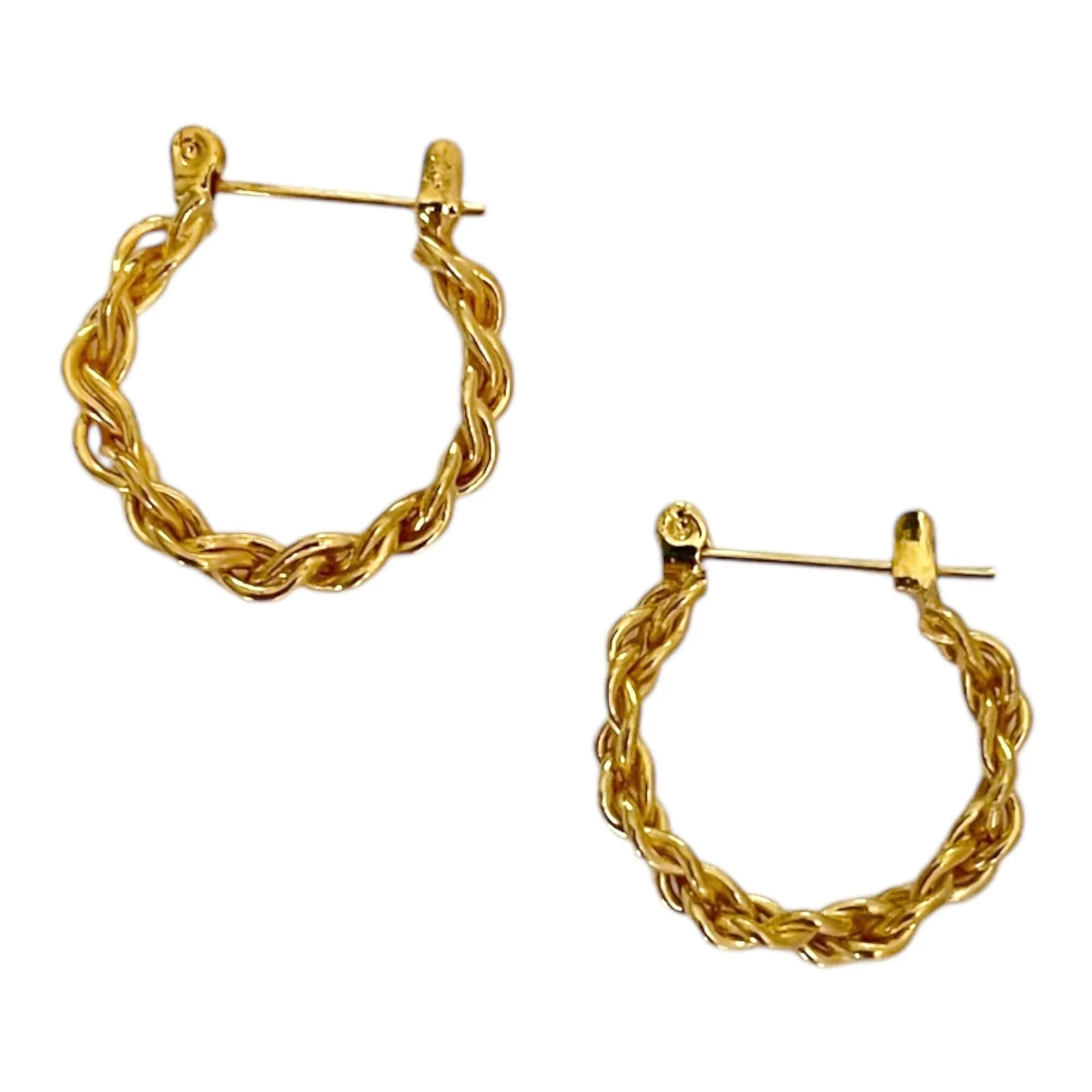 Triple Twist Rope Hoop Earrings - Deadstock sold by The Sage Vintage
