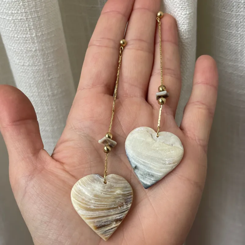 Seashell Hearts Earrings - Deadstock sold by The Sage Vintage