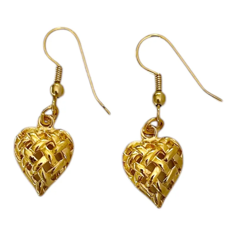 Weave Heart Earrings - Deadstock sold by The Sage Vintage