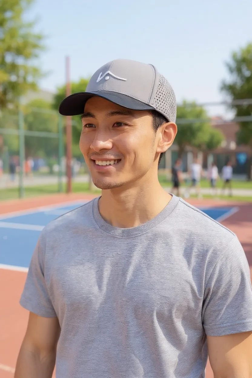 Gray Trucker Style Hat sold by Visto Visors product image thumbnail 2