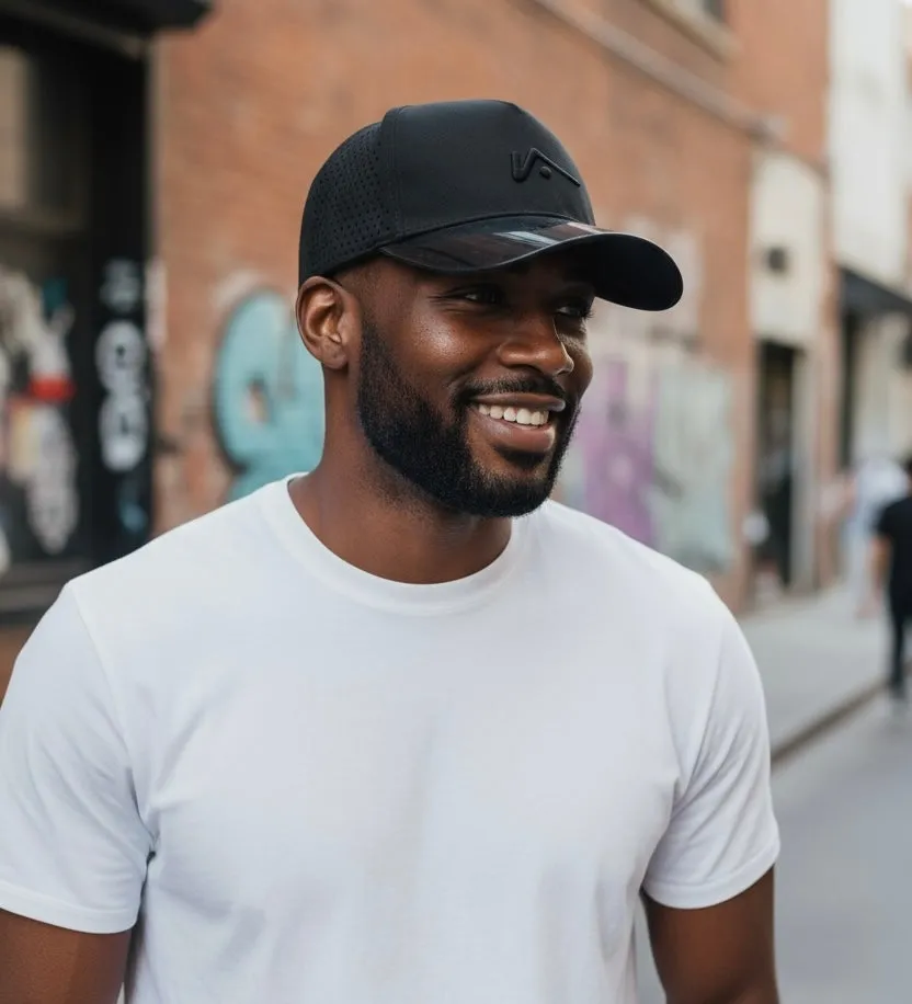 Black Trucker Style Hat sold by Visto Visors product image thumbnail 2