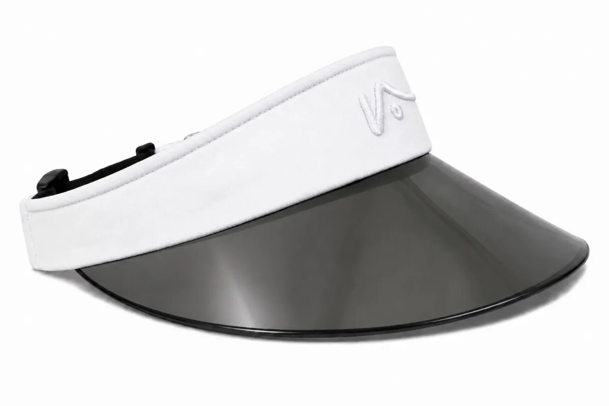 White Wide Brim Performance Visor made by Visto Visors