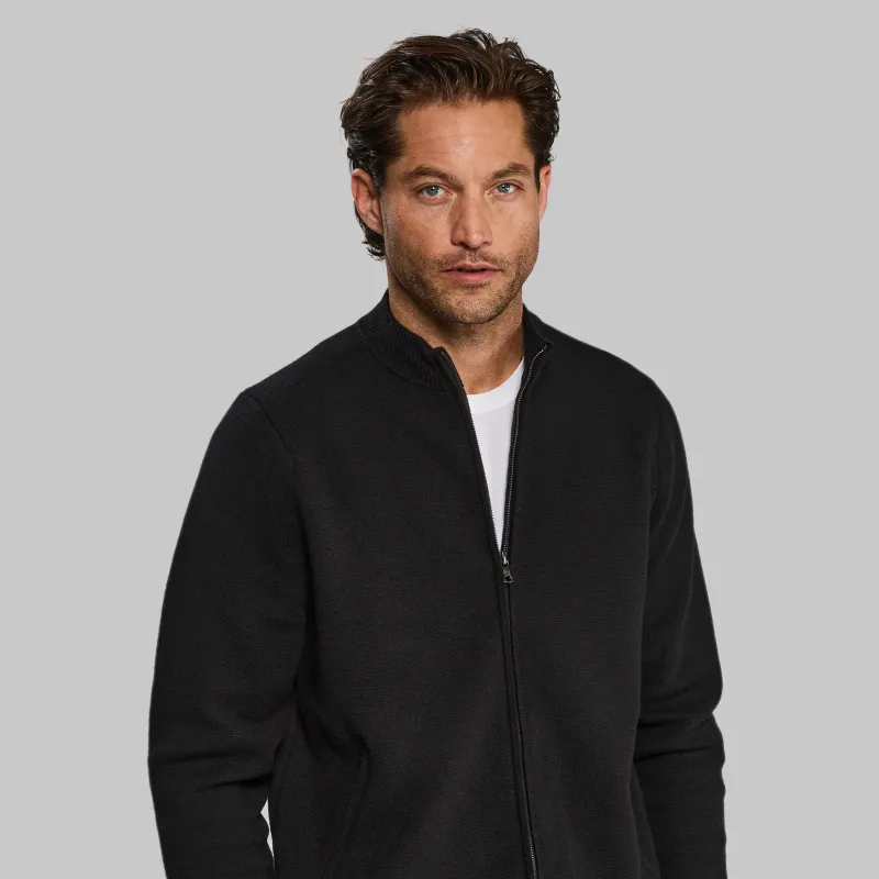 Planet Earth Cardigan. Black edition made by vollebak