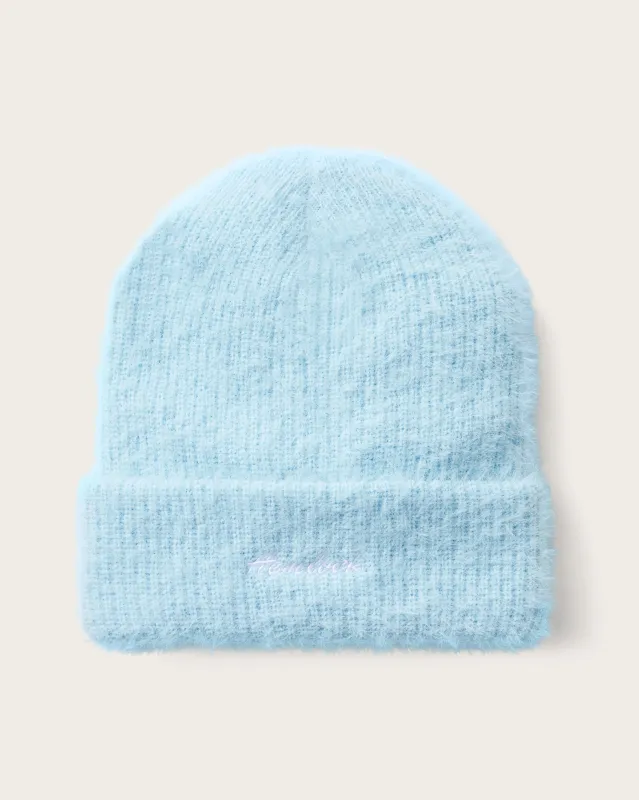 Ivy Fuzzy Beanie in Glacier Blue sold by Hemlock Hat Co