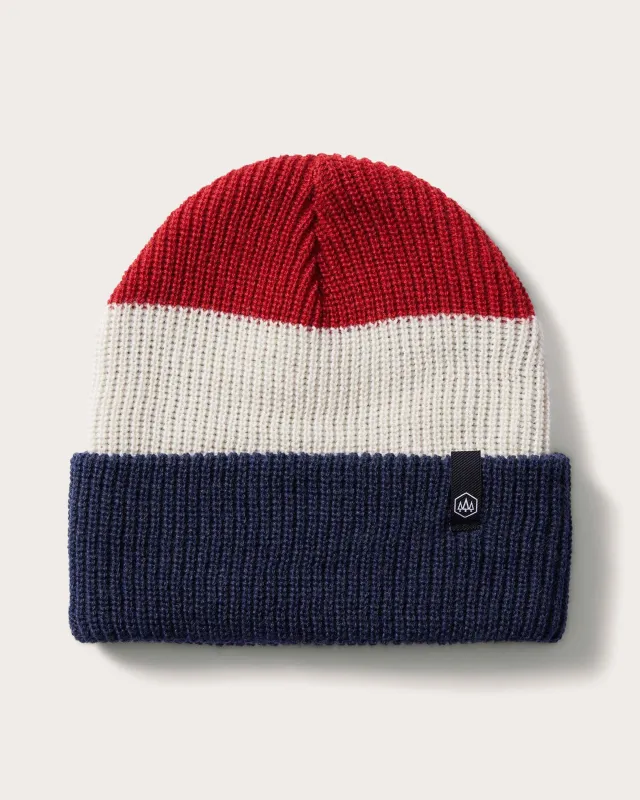 Ranger Beanie in USA Stripe sold by Hemlock Hat Co