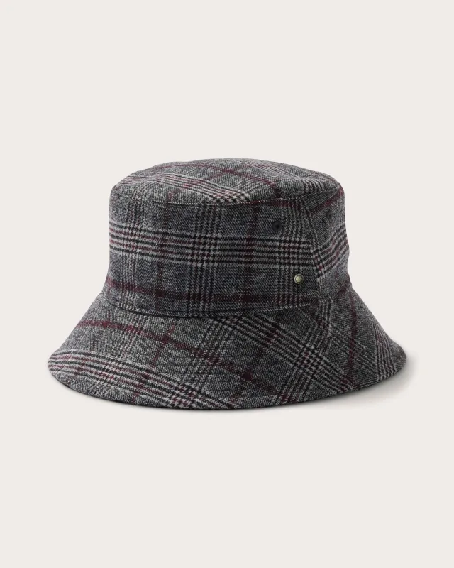 Gable Bucket in Grey & Burgundy sold by Hemlock Hat Co