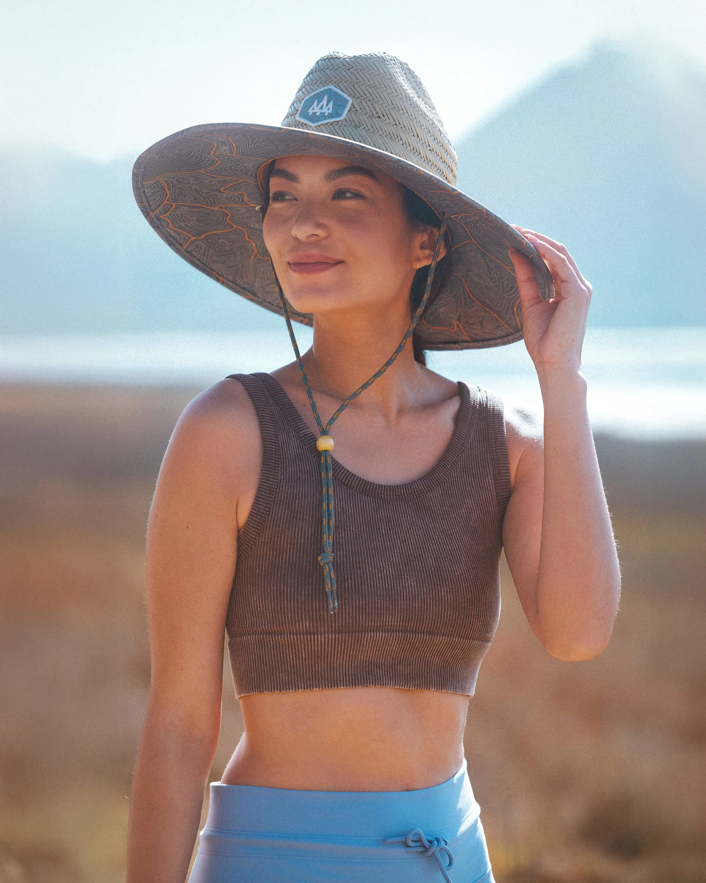 UPF 50+ Lifeguard Straw Hat in Nomad Blue sold by Hemlock Hat Co product image thumbnail 2