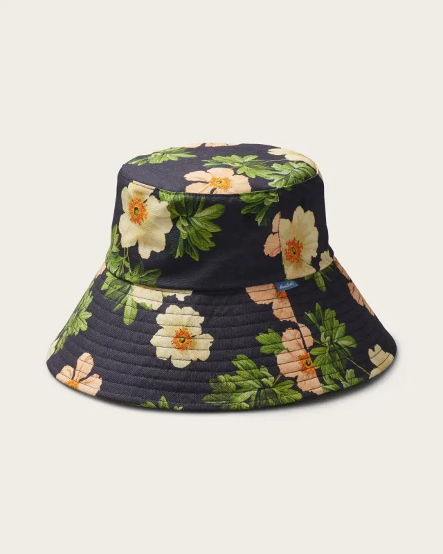 Bali Wide Brim Bucket in Floral sold by Hemlock Hat Co