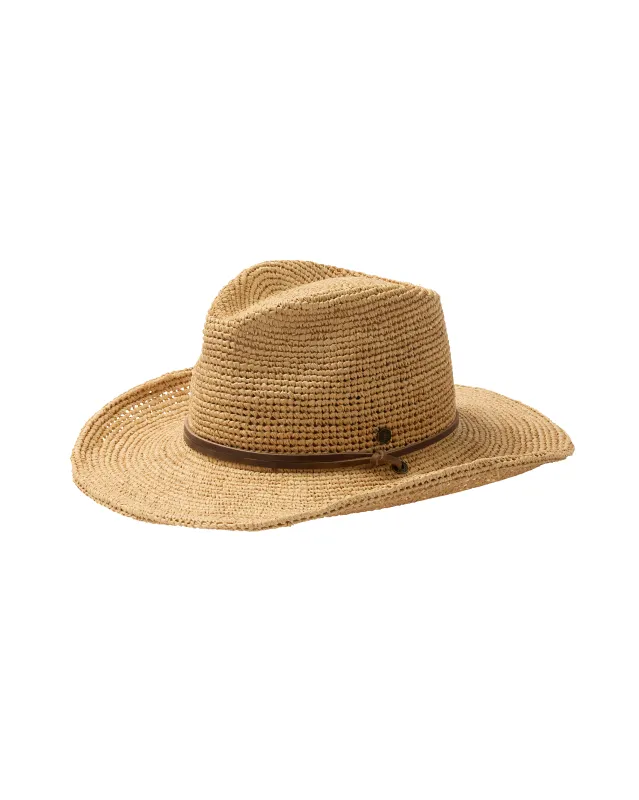 Wynona Packable Raffia Cowboy in Natural made by Hemlock Hat Co