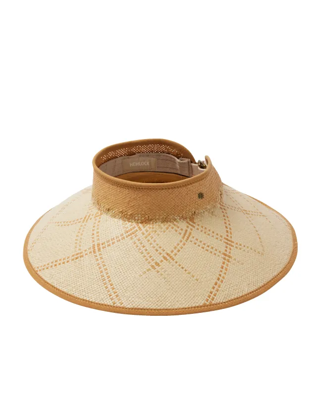 Luna Packable Wide Brim Visor in Sand sold by Hemlock Hat Co